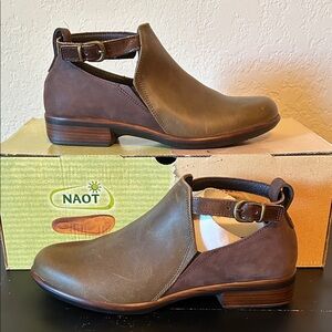 Naot Two-Tone Leather Ankle Booties